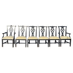 Set of Six Ethan Allen Dining Chairs in Black
