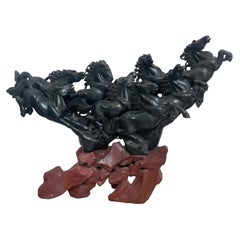 7 Running Horses Chinese Jade