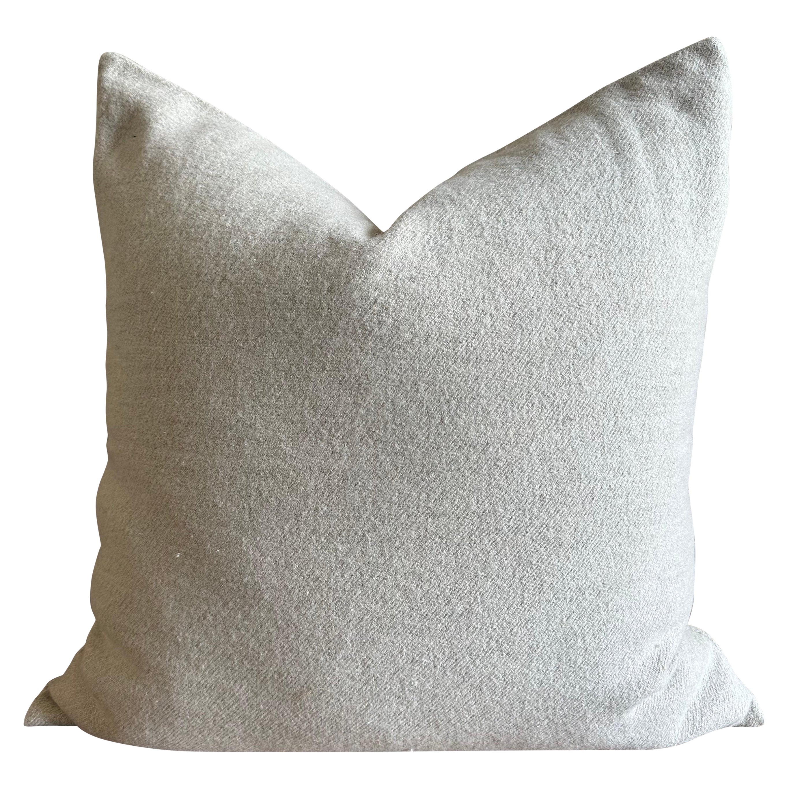 Natural Wool Oatmeal Pillow with Down Insert For Sale
