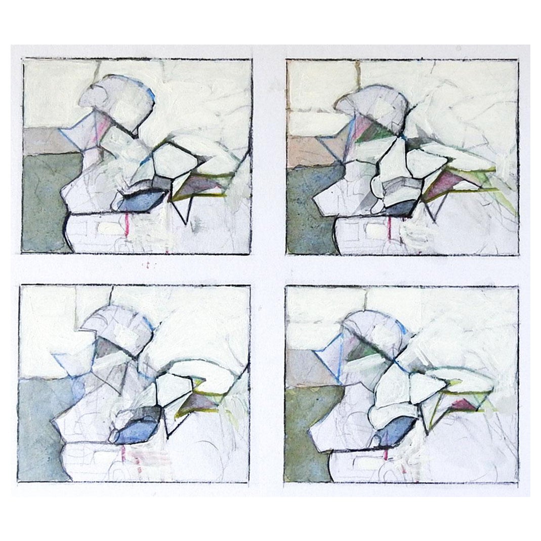 Late 20th Century Neutral Abstract Studies Painting For Sale