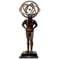 French Bronze Grand Tour Style 'Atlas' Model of a Kinetic Armillary