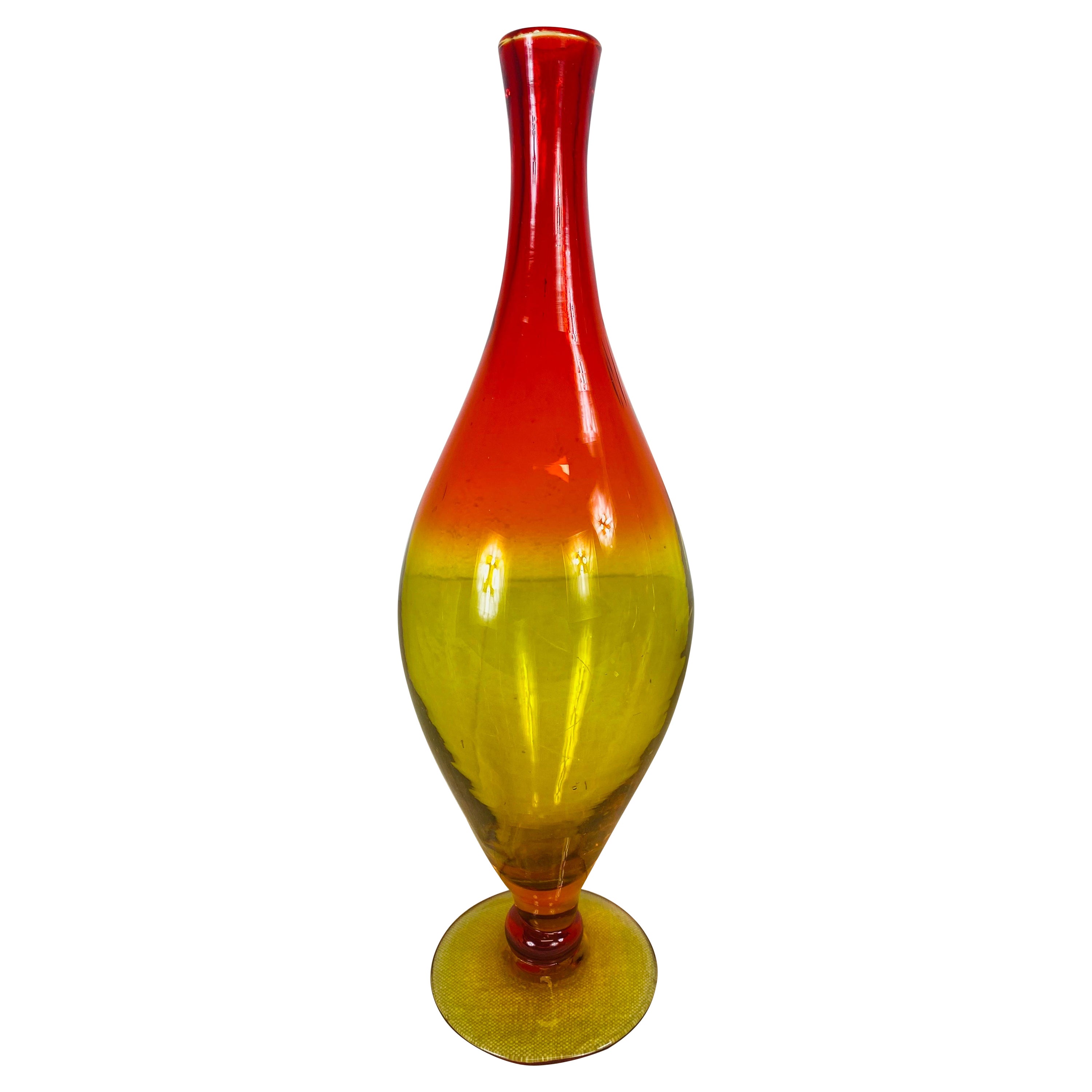 Vintage Midcentury, Modern Ambarina, Bud, Vase by Wayne Husted for Blenko