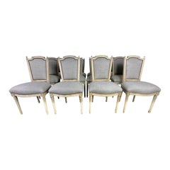 Set of Twelve French Louis XVI Style Dining Chairs, circa 1930s