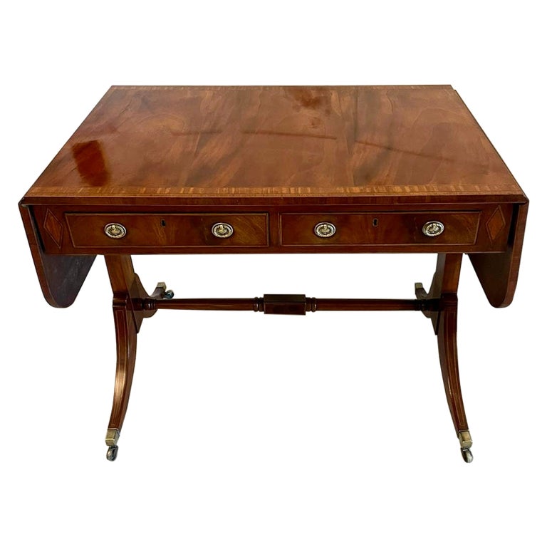 Outstanding Antique Edwardian Freestanding Mahogany Sofa Table For Sale at 1stDibs