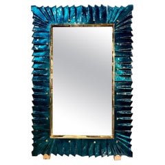 Murano Teal „Fold“-Spiegel