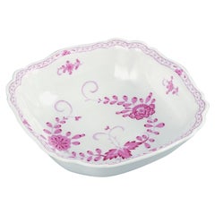Meissen, Germany, Pink Indian, Square Bowl, Approx, 1900