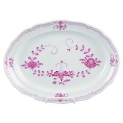 Meissen, Allemagne, Indien rose, plat de service ovale. Environ 1900. 