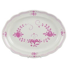 Plat de service ovale rose indien de Meissen, approximativement 1900