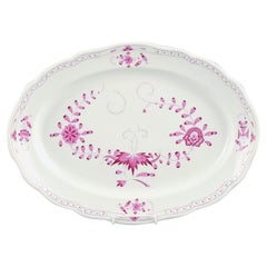 Meissen, Pink Indian. Large Oval Serving Dish, Germany, Approx. 1900