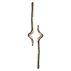 PT/E/09 Tirette de porte en laiton : Style organique Craft dans une fonderie artisanale 35,5 cm