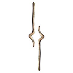 Solid Brass Door Handle Organic Type Handmade 36 cm x 2