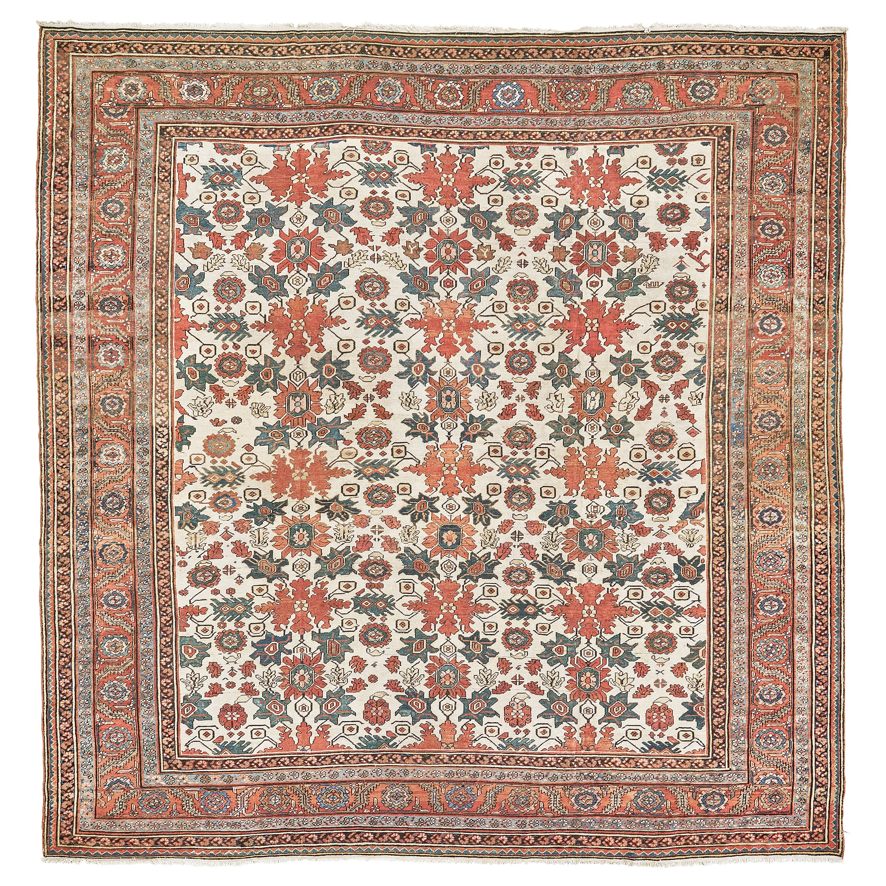 Antiker persischer quadratischer Bakhshaish-Teppich  im Angebot