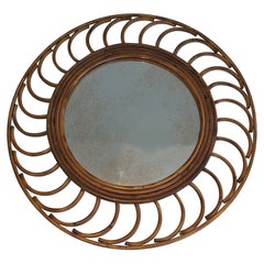 Rattan Mirror. French Work, circa 1970