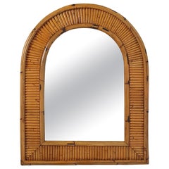 Espejo arqueado de bambú by Vivai del Sud Italia, Años 60