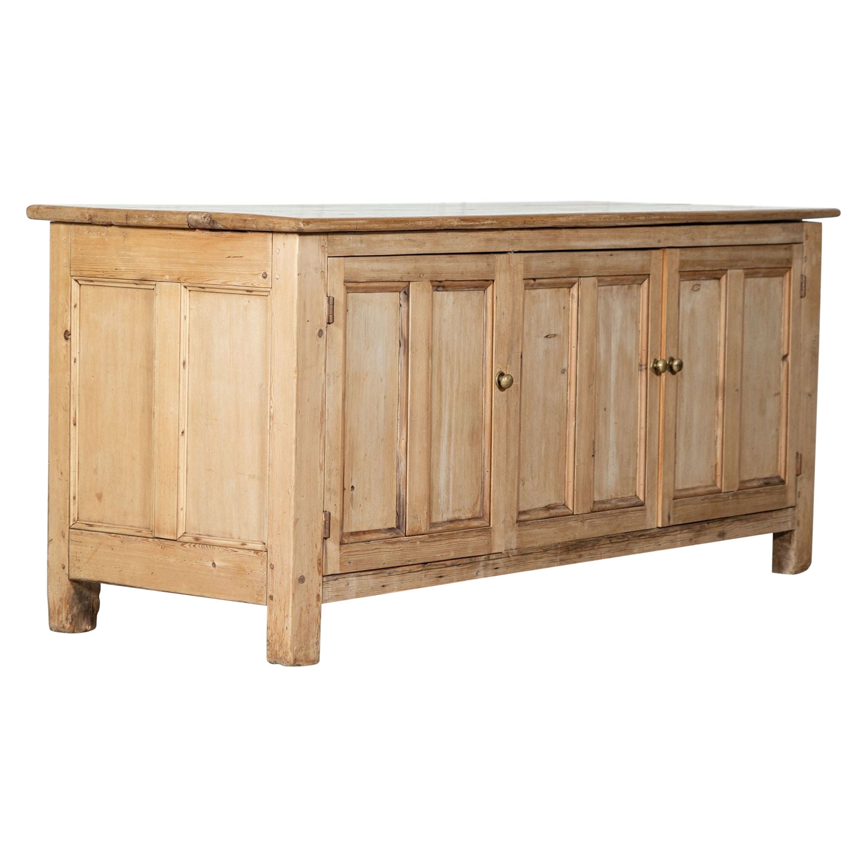 19th Century English Pine Dresser Base/ Counter