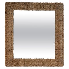 Vintage Wall or Standing Rope Mirror, in the Style of Audoux Minet, circa 1970