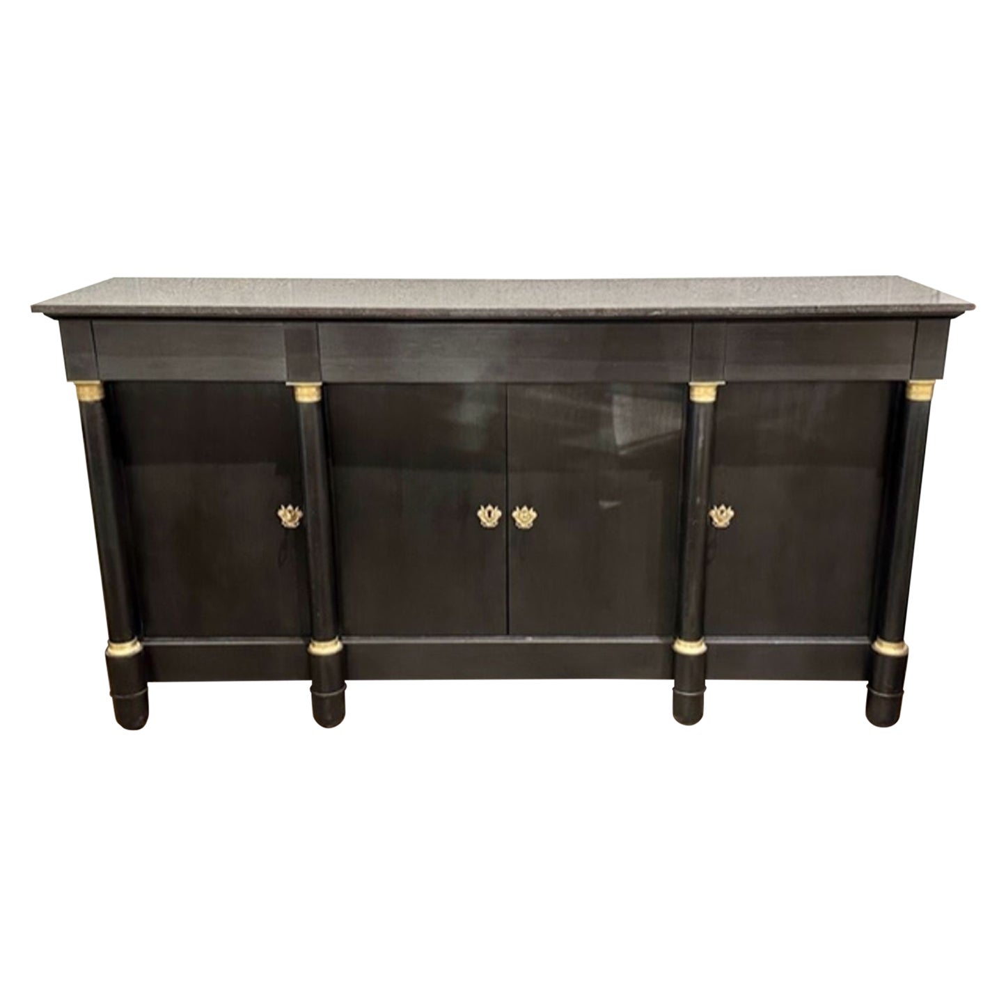 French Empire Black Lacquered Buffet For Sale