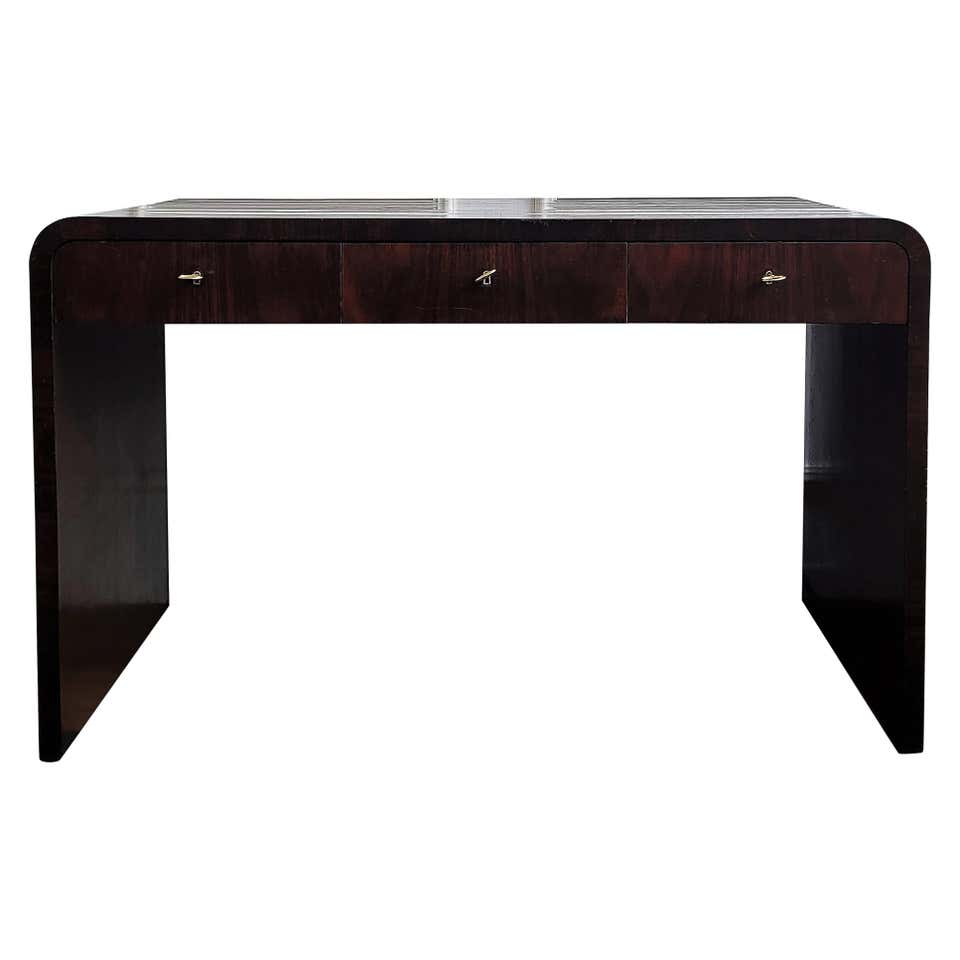 French Walnut Secretary Slant Front Desk Writing Table For Sale at 1stDibs