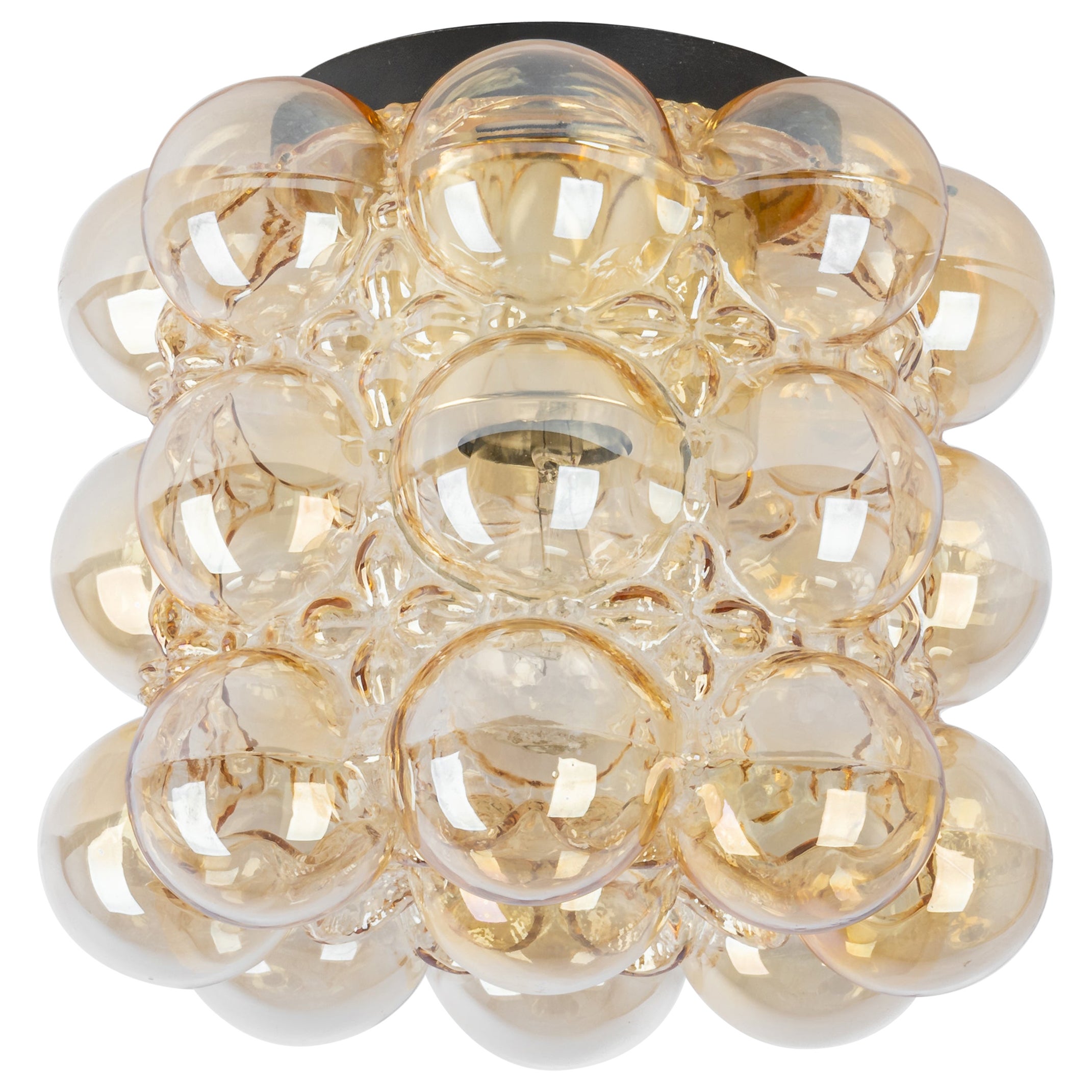 Petite Amber Bubble Glass Sconce by Helena Tynell, Limburg, Germany For Sale