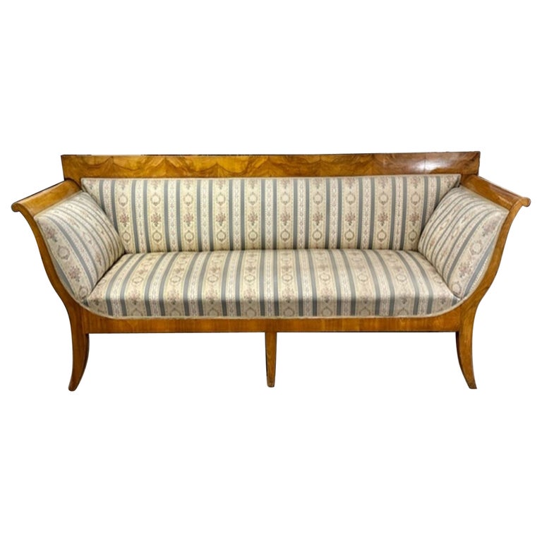 German Biedermeier Walnut Sofa For Sale at 1stDibs