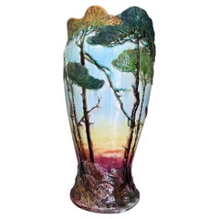 Antique 19th C. Delphin Massier Vallauris Large Vase