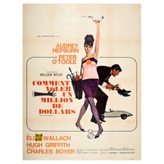 Original Retro Film Poster How To Steal A Million Audrey Hepburn OToole France