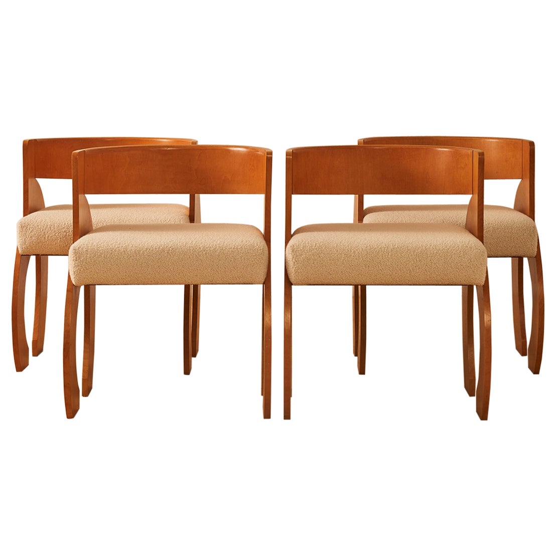 Set of 4 Sculptural Dining Chairs Attr. to Gerald Summers