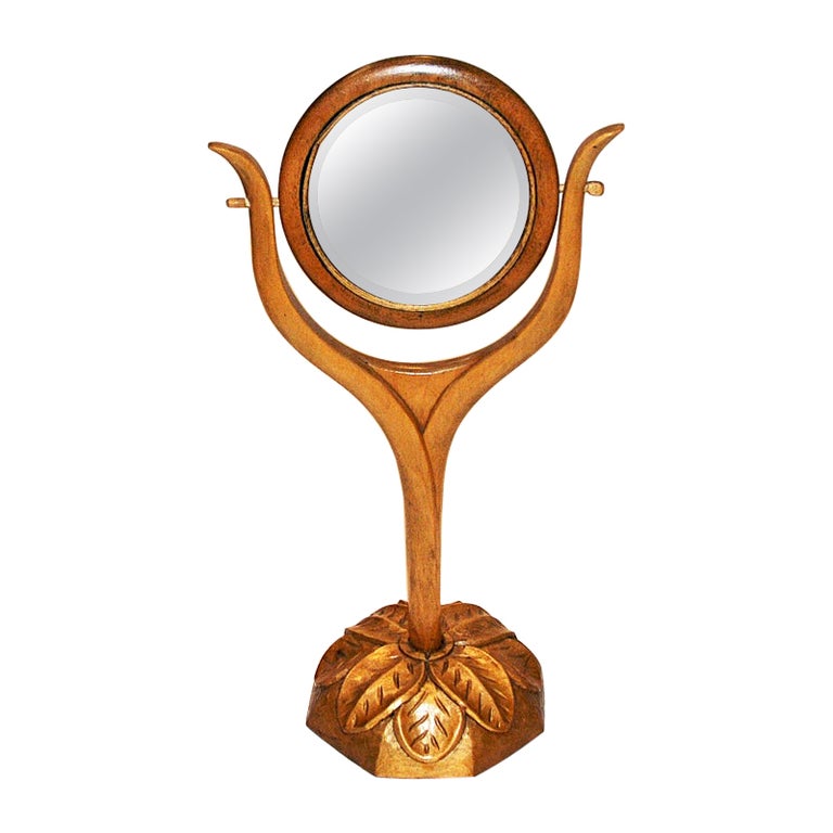 Vintage Wood Fliptop Table Mirror by Göte Melin, Sweden 1963 For Sale