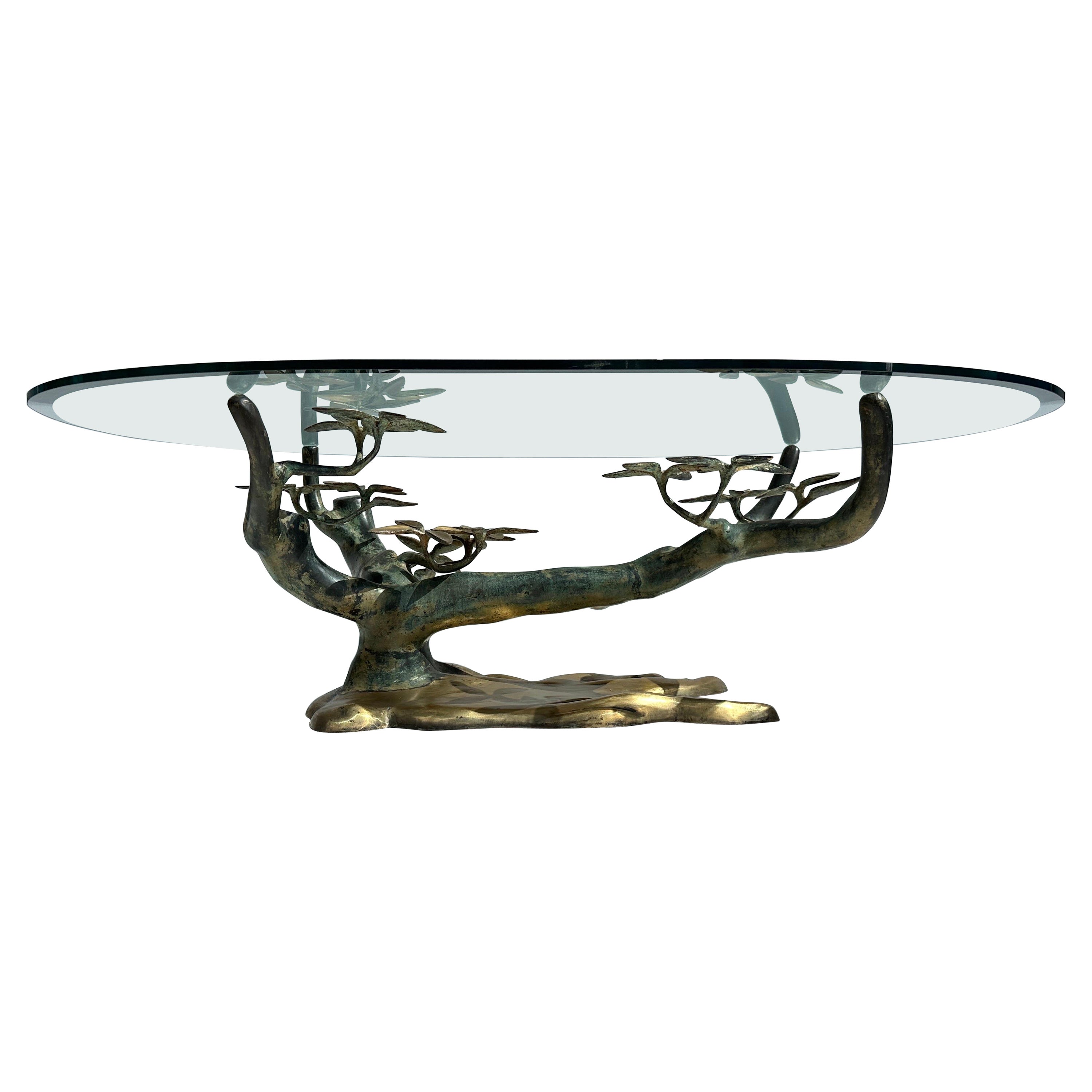 Willy Daro Brass Bonsai Tree Coffee Table For Sale