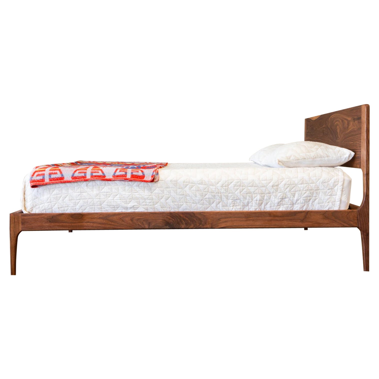 "Alto" Bed by Pete Deeble, Mid-Century Modern Walnut Minimalist King Queen Full For Sale