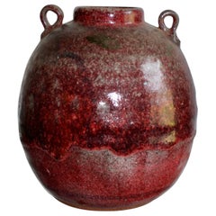 Brother Thomas Bezanson Large 2 Handled Sang-de-boeuf Glazed Vase