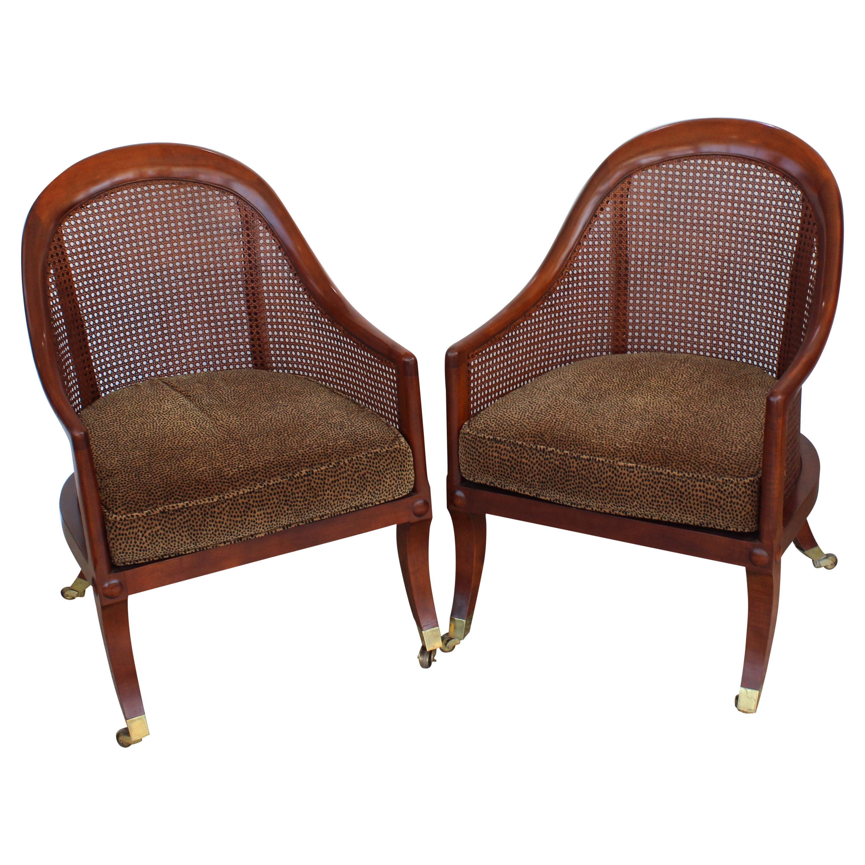 Pair of Regency Style Chairs by Baker For Sale