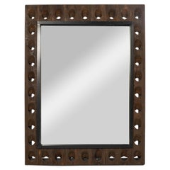 Mirror with Frame Made from Vintage French Champagne Rack