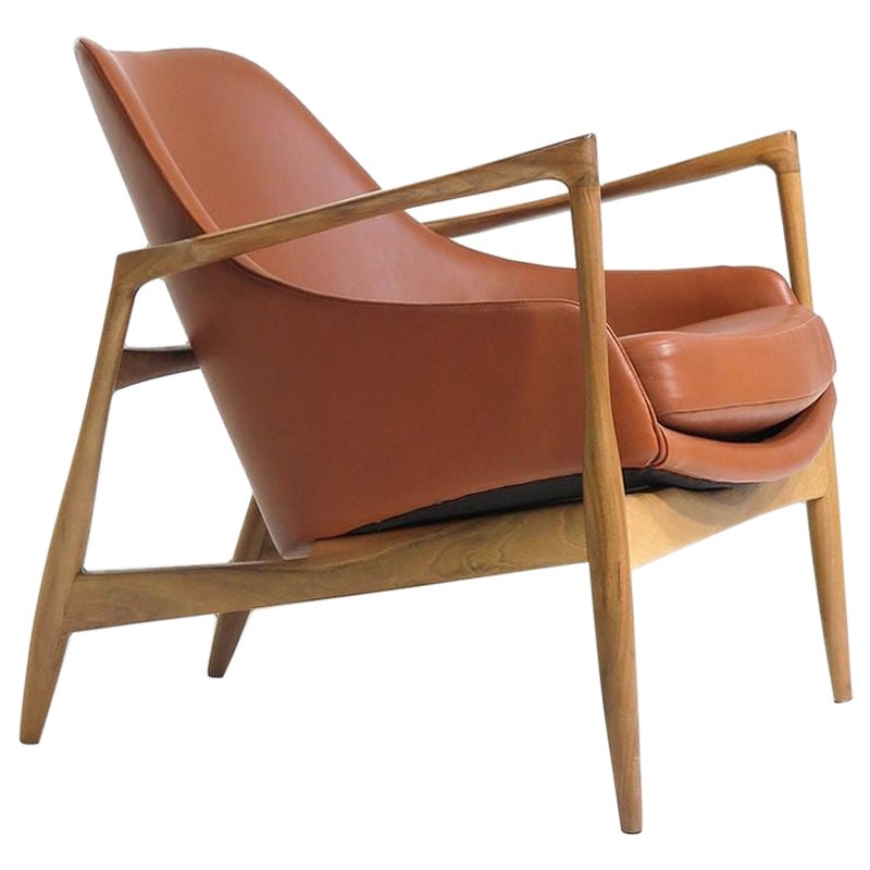 Ib Kofod Larsen Lounge Chair in Leather For Sale