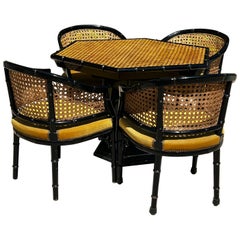 Dining Room Set, French Riviera, Bamboo Style Wood and Cane 1970