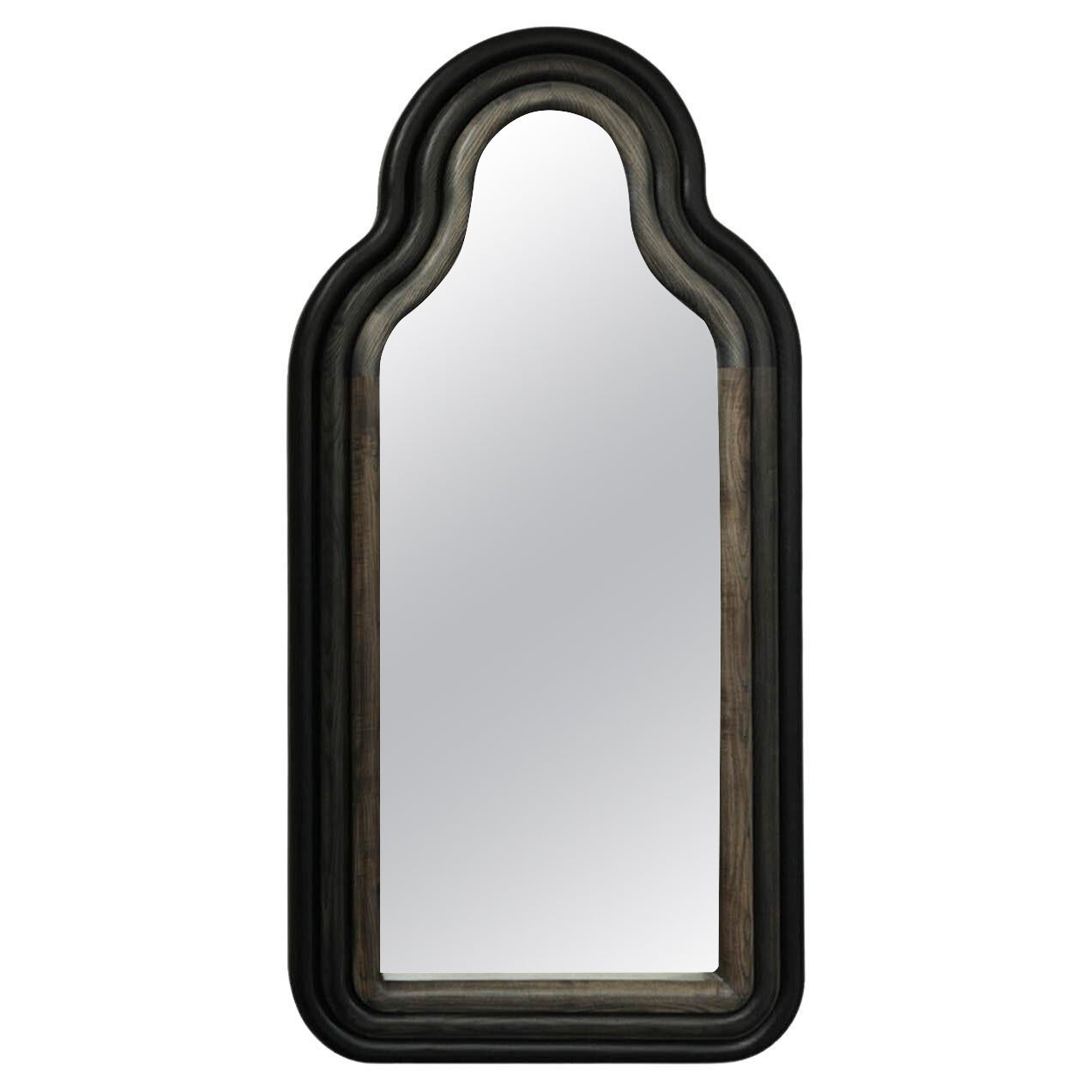 Floor Mirror 'TRN Triple' by Pani Jurek, Ash Wood, Black For Sale