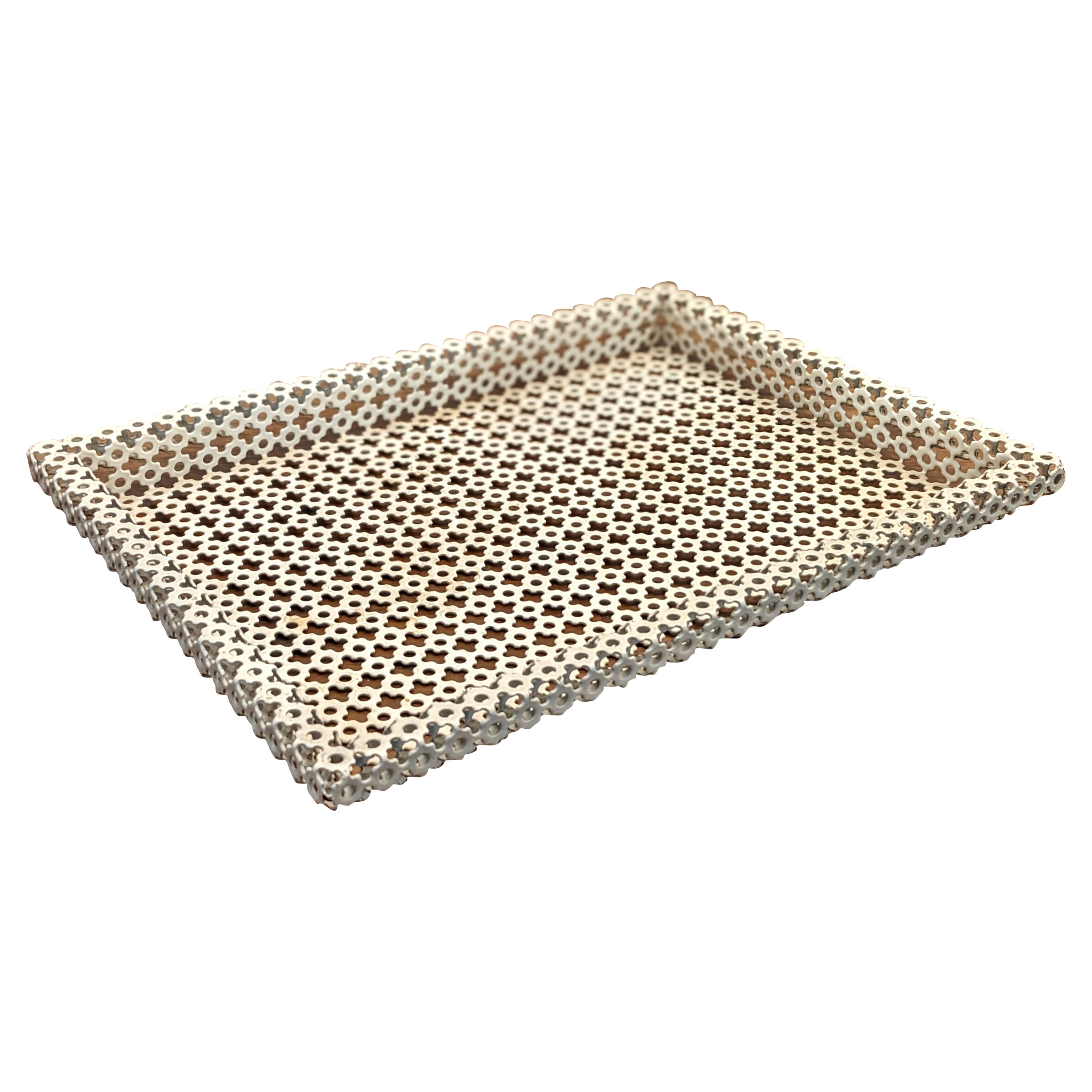 White Lacquered Metal Tray Mathieu Mategot For Sale