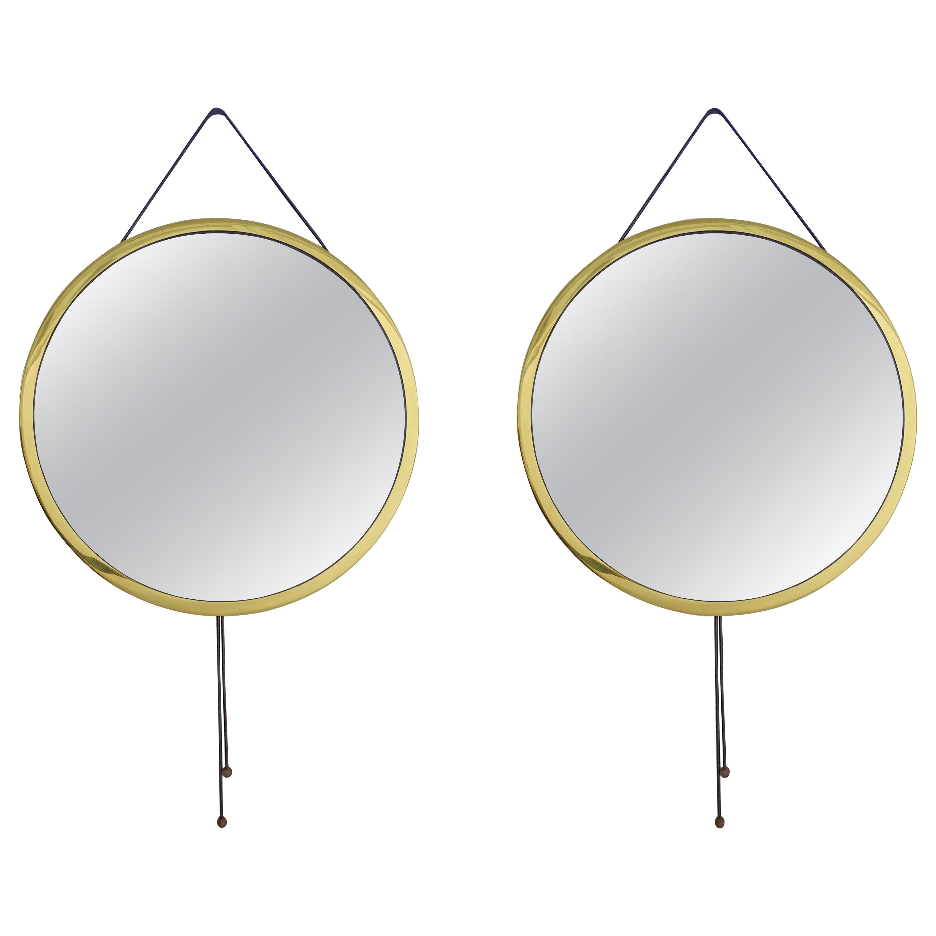 Pair of Large Version Corrado Corradi Dell' Acqua "Vipera" Mirrors for Azucena