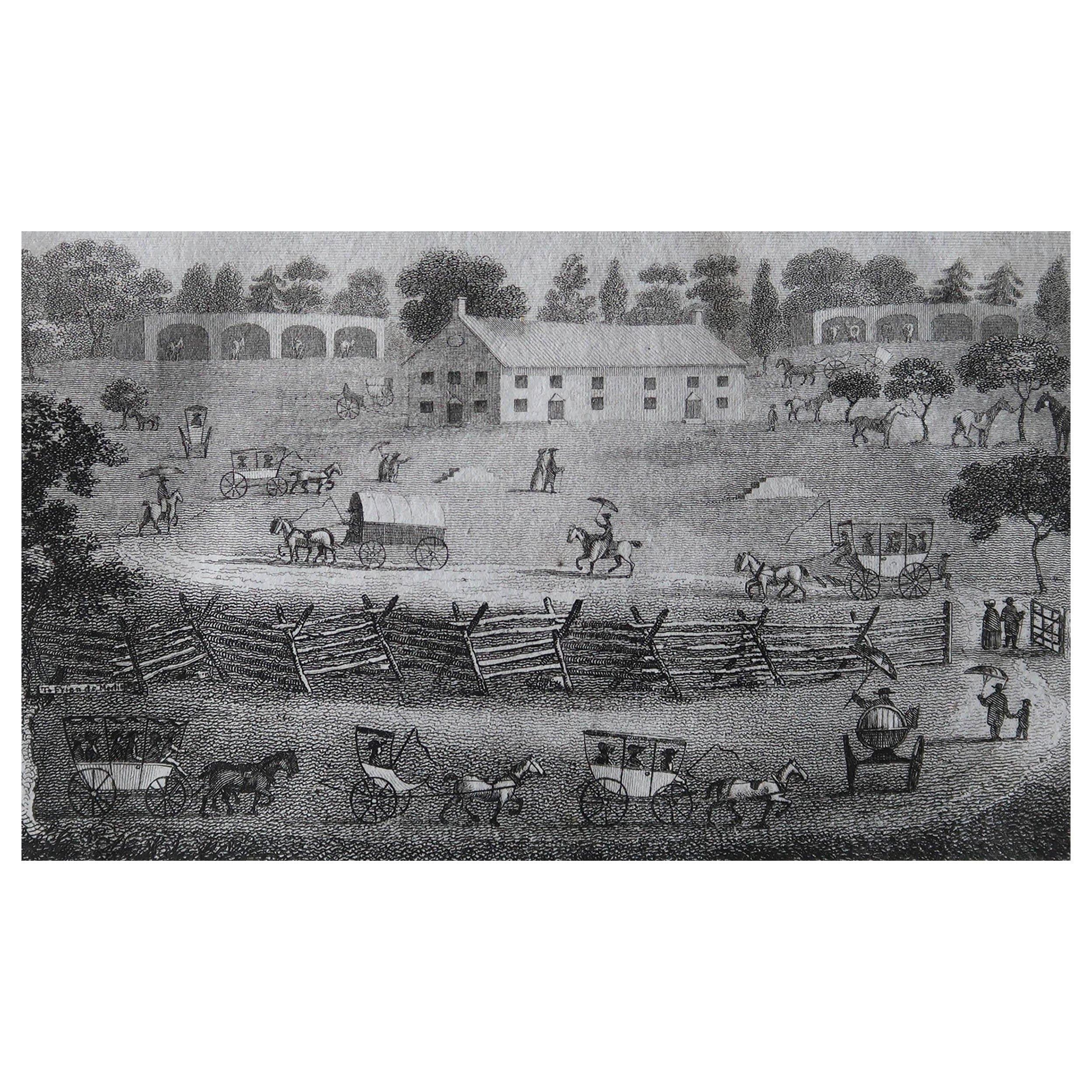 Antiker Originaldruck einer Quäkerversammlung, um 1810 im Angebot