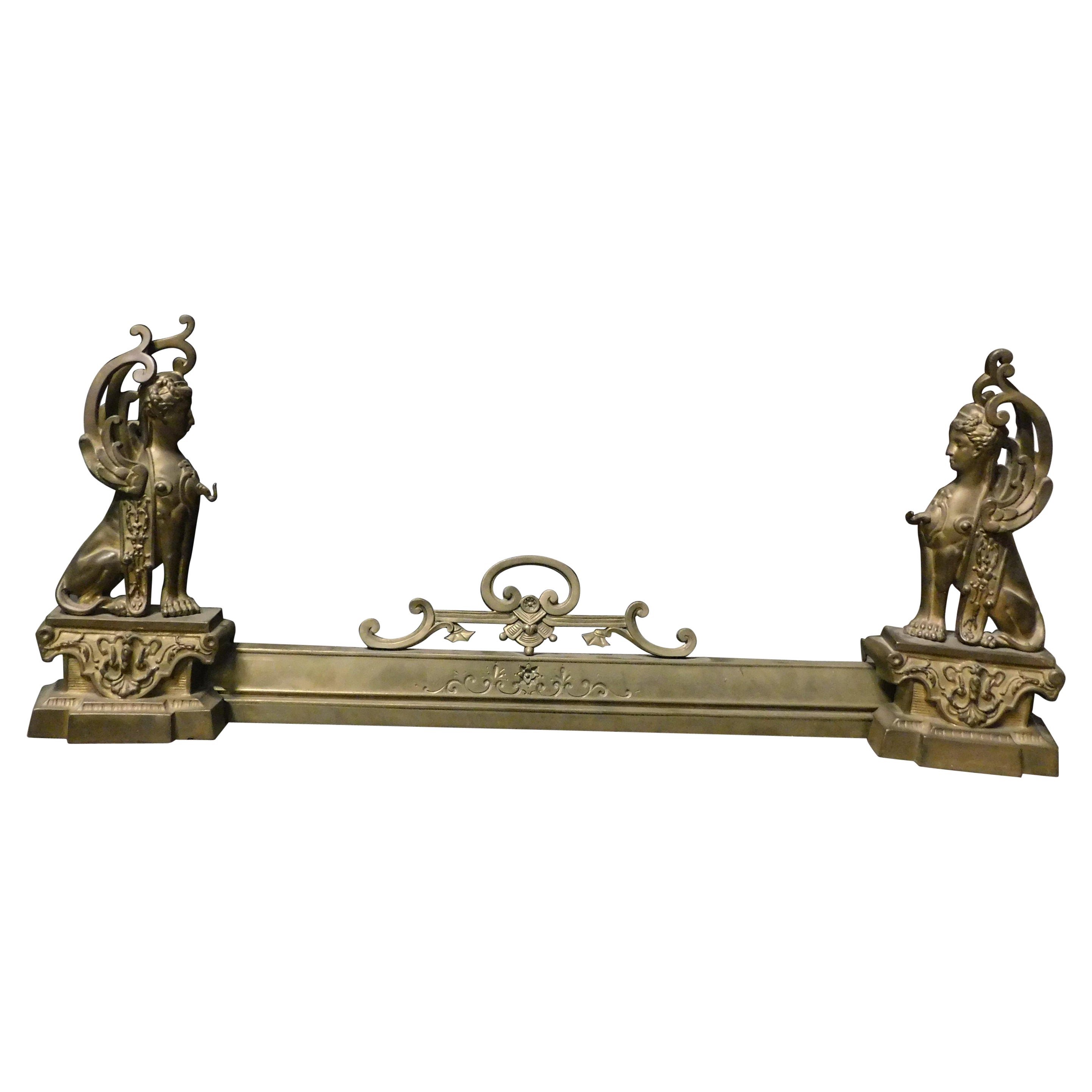 Antique Fireplace's Ashtray, Carved with a Mythological Figure, 19th Century For Sale