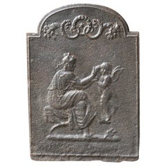 French Neoclassical Style 'Woman with Cupid' Fireback