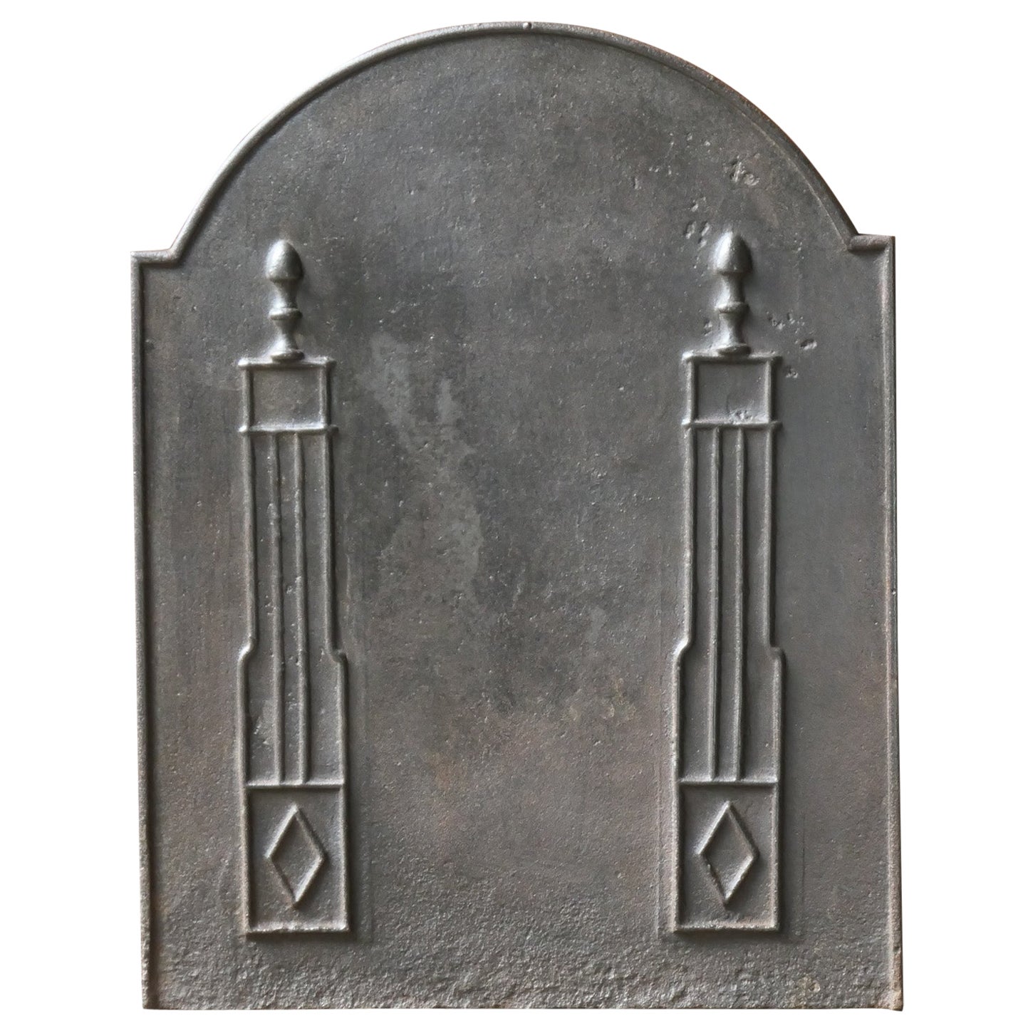Plaque de cheminée néoclassique française ancienne Pillars of Freedom en vente