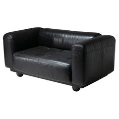 "Living" Sillón cuadrado de cuero de Bensiger y Verm para Costi, Italia, años 80