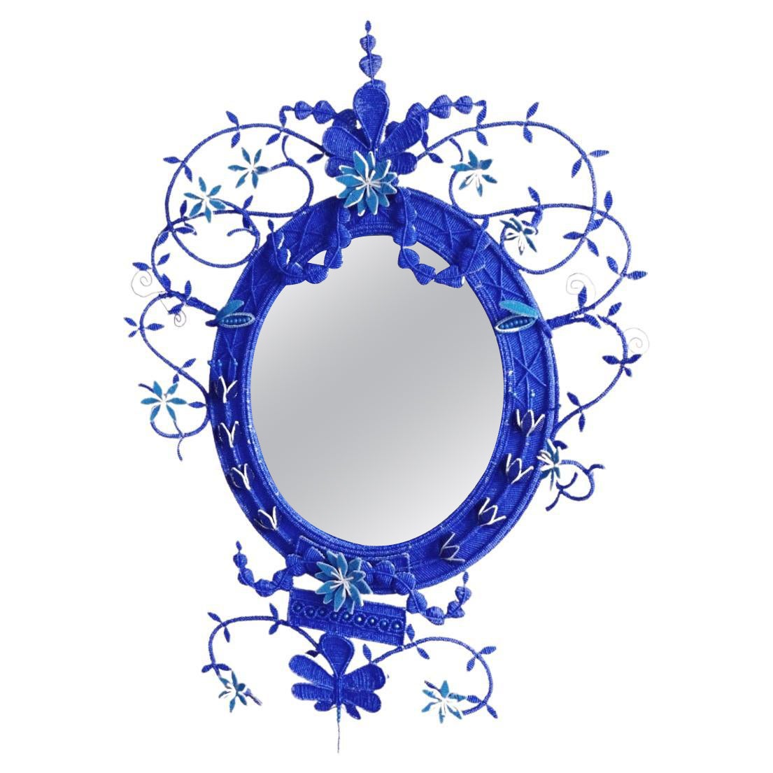 Miroir de jardinier bleu foncé