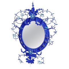 Miroir de jardinier bleu foncé