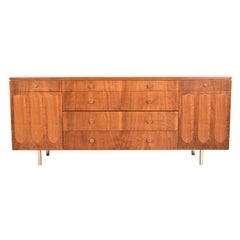 Vintage Bert England for Johnson Furniture Mid-Century Modern Walnut Dresser, Refinished