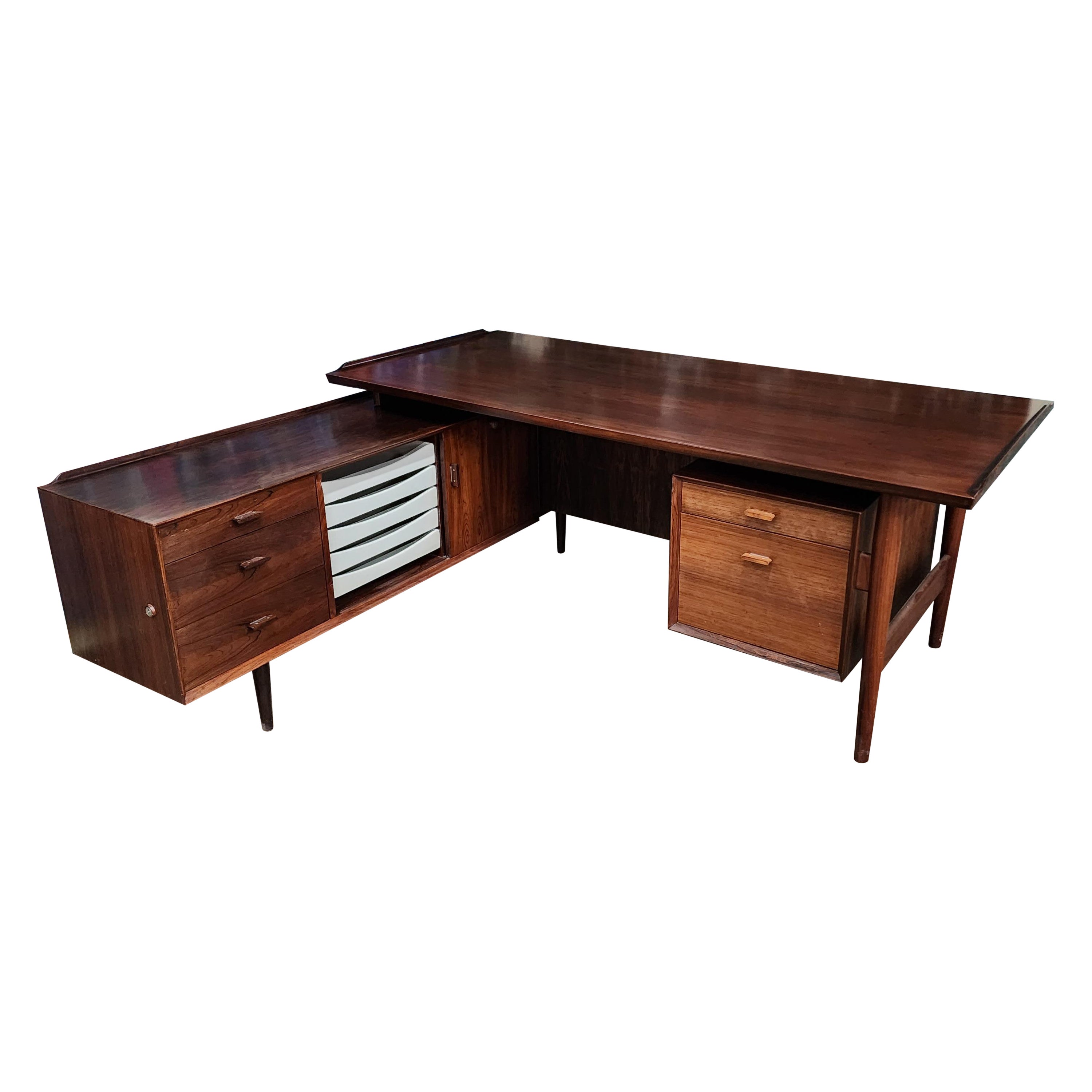 Vintage Rosewood Model 208 Desk by Arne Vodder for Sibast