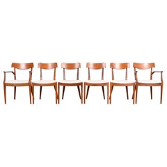 Kipp Stewart for Drexel Declaration Sculpted Walnut Dining Chairs, Set of Six