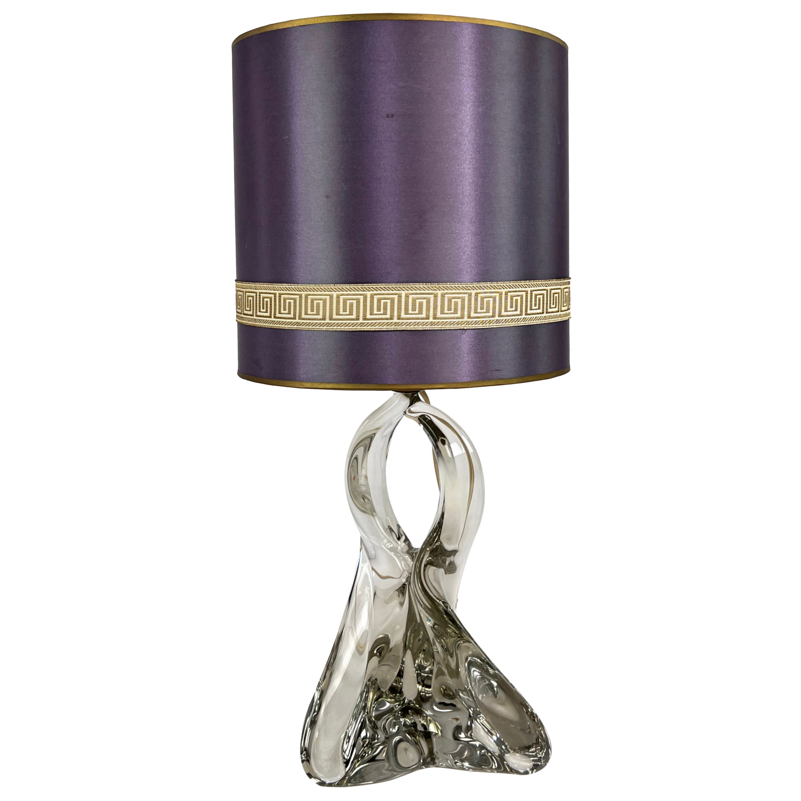 Lampe de table en cristal des années 1950 en vente