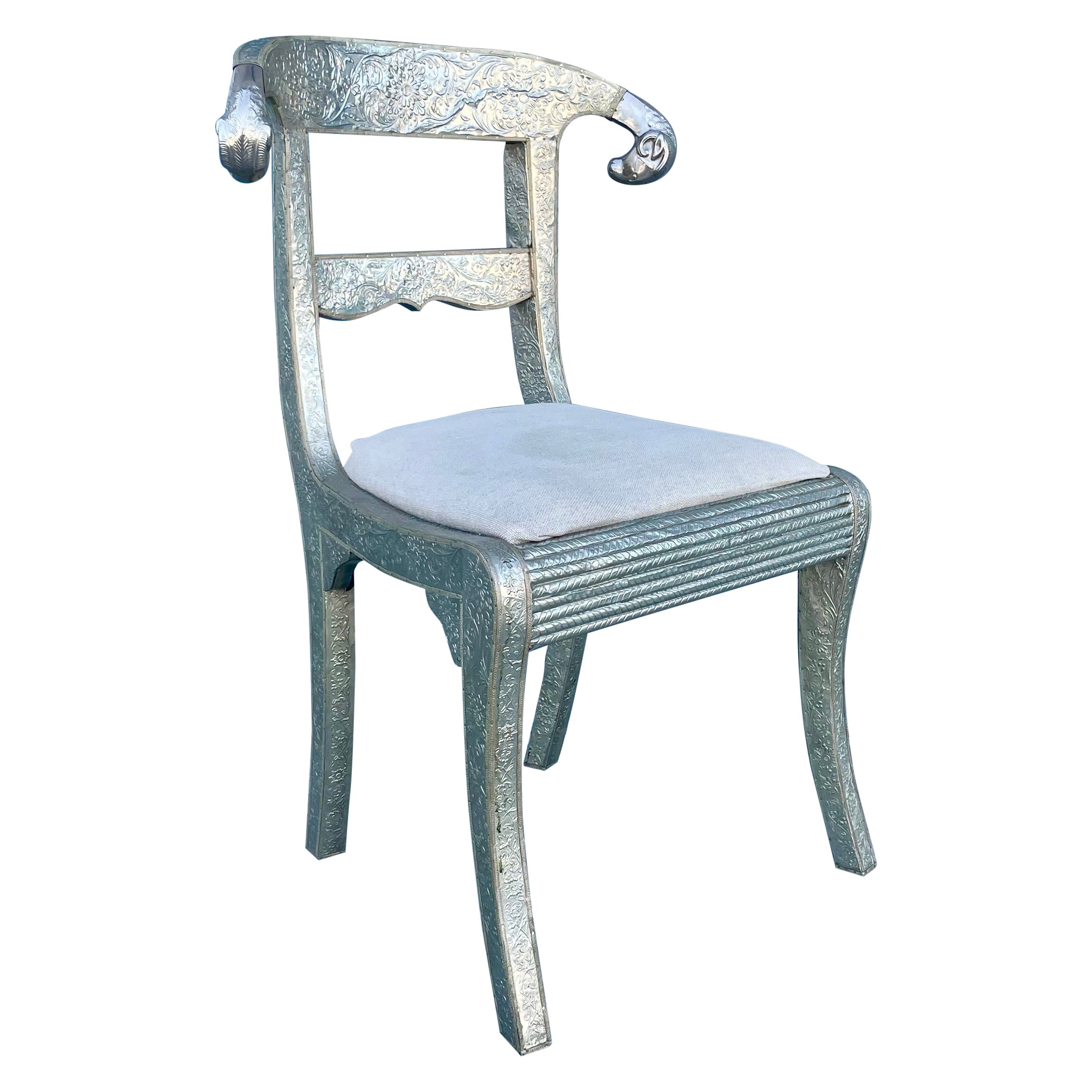 1980s Vintage Metal Wrapped Ram Chair For Sale